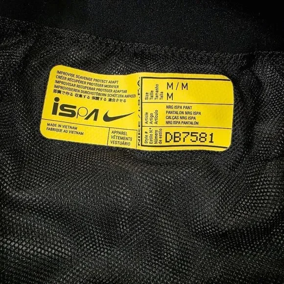 Nike Women's iSPA Pants Off Noir/ Newsprint/Iron Grey M Lined New LE DB7581-045